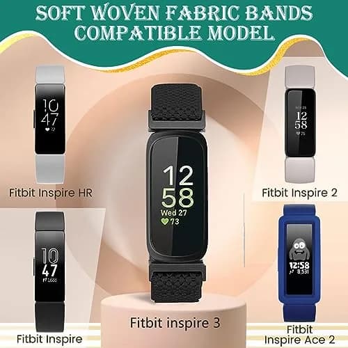 Huamanlou Adjustable Elastic Nylon Sport Bands Compatible with Fitbit Inspire 3/Inspire 2/Inspire/Inspire HR/Ace 2/Ace 3 | Breathable, Stretchy & Durable (70-120 chars) thumbnail 5