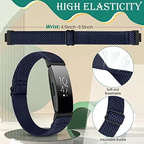 Huamanlou Adjustable Elastic Nylon Sport Bands Compatible with Fitbit Inspire 3/Inspire 2/Inspire/Inspire HR/Ace 2/Ace 3 | Breathable, Stretchy & Durable (70-120 chars) thumbnail 2