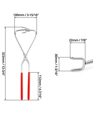 QWORK Dipping Tongs Glazing Tools 191g (0.42 lb) | Stainless Steel Pottery Clay Sculpture Pliers for Modeling thumbnail 6
