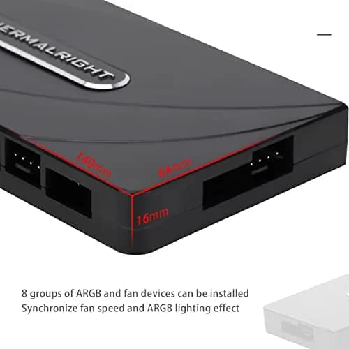 Thermalright ARGB Fan Hub Controller 8-Port 5V 3-Pin | Syncs 8 Fans & ARGB Devices thumbnail 2