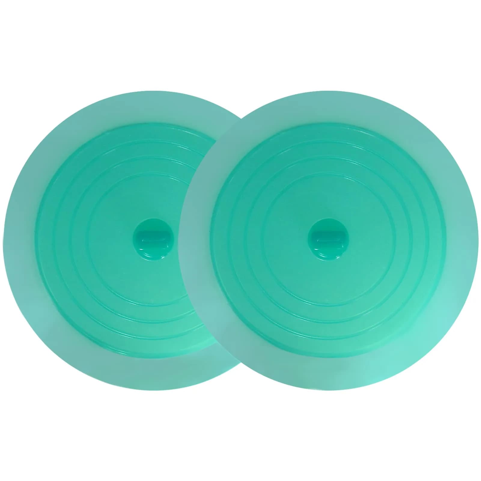 V-TOP 6" Green Transparent Silicone Tub Stopper - Pack of 2, Universal Fit Drain Plug for Kitchen & Bath - main product image