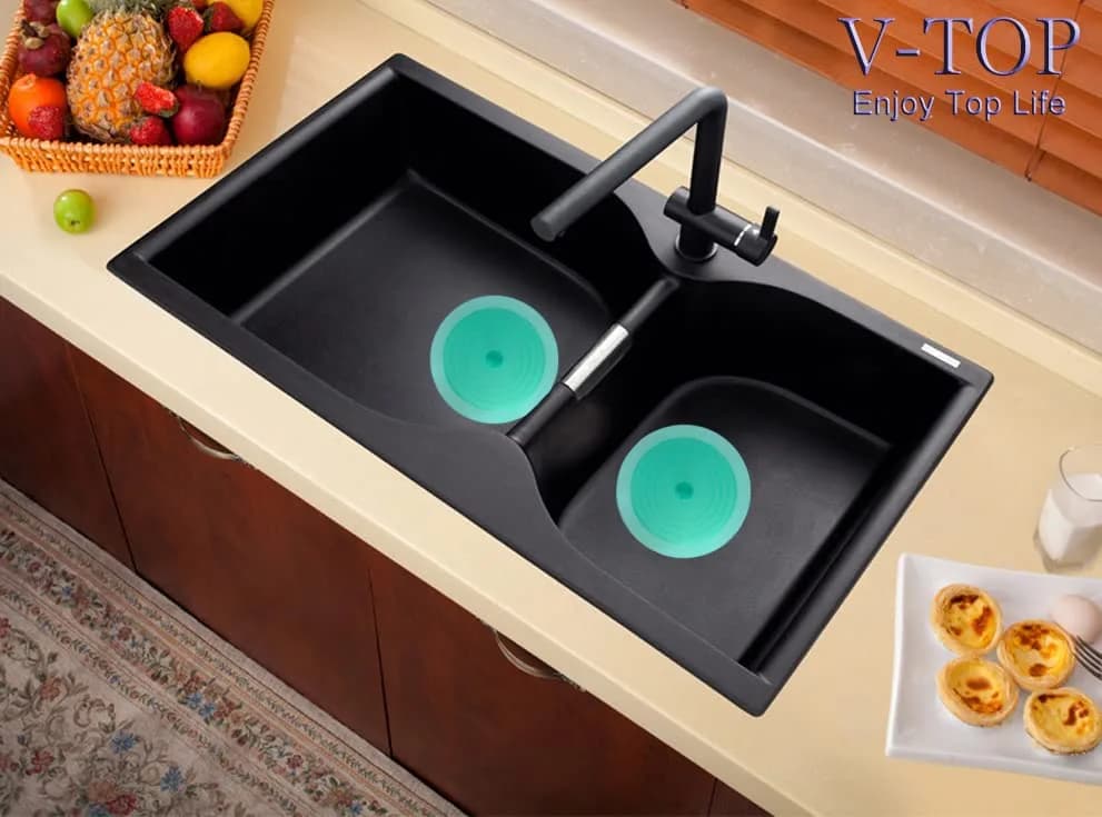 V-TOP 6" Green Transparent Silicone Tub Stopper - Pack of 2, Universal Fit Drain Plug for Kitchen & Bath - view 3
