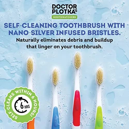 MOUTHWATCHERS Soft Flossing Manual Toothbrush with Built-in Flosser, Adults, 2-Pack, Blue | Dentist Developed for Sensitive Gums thumbnail 4