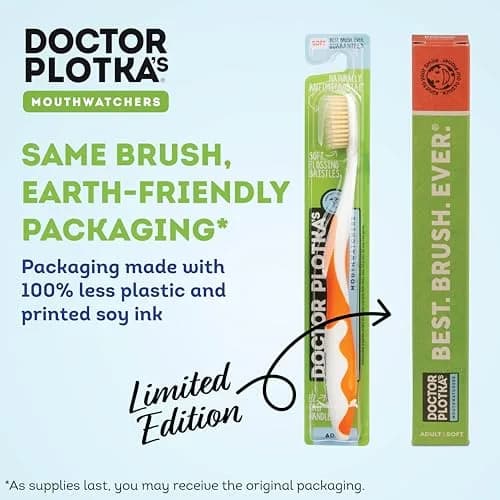 MOUTHWATCHERS Soft Flossing Manual Toothbrush 2-Pack Orange | Dentist Developed for Deep Clean thumbnail 4