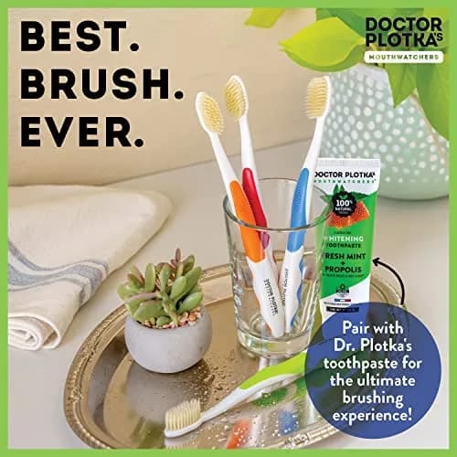 MOUTHWATCHERS Soft Flossing Manual Toothbrush 2-Pack Orange | Dentist Developed for Deep Clean thumbnail 3