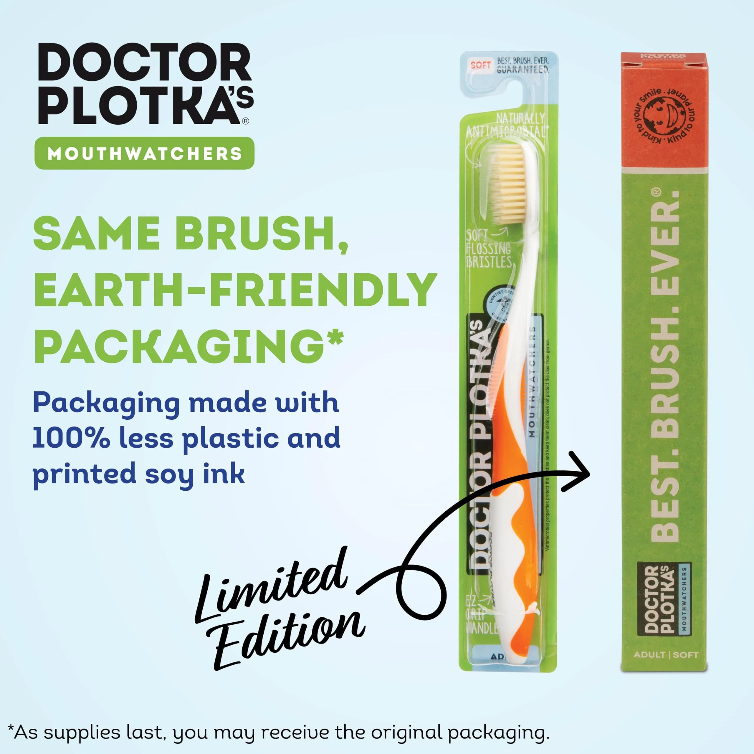 MOUTHWATCHERS Soft Flossing Manual Toothbrush 2-Pack Orange | Dentist Developed for Deep Clean - view 4