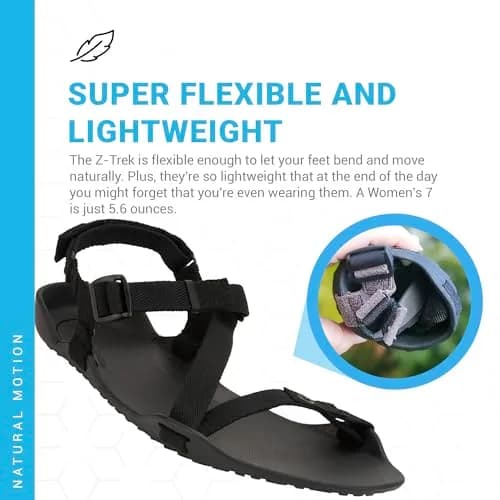Xero Shoes Z-Trek Barefoot Hiking Sandals Black 11 | Minimalist Trail Footwear for Women thumbnail 4