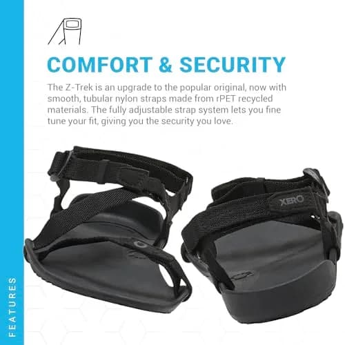 Xero Shoes Z-Trek Barefoot Hiking Sandals Black 11 | Minimalist Trail Footwear for Women thumbnail 6