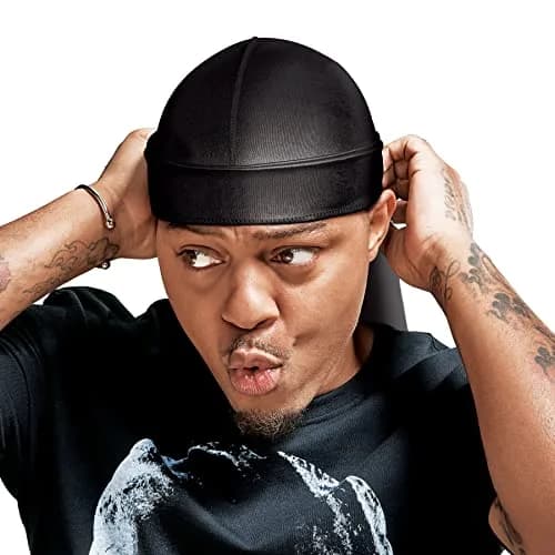 RED by Kiss Bow Wow Extreme Shine Silky Durag - Black | Breathable Wave Compression Doo Rag with Long Tails thumbnail 1