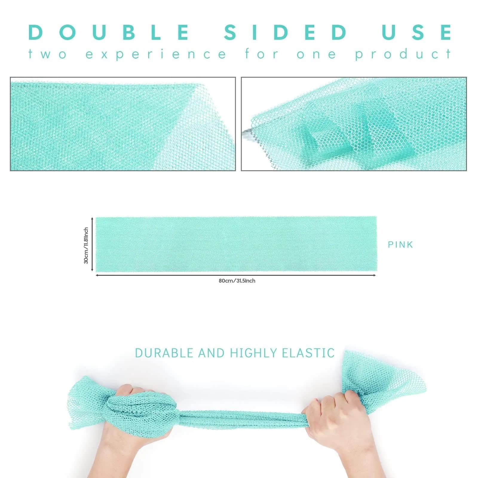 UJFQBH African Bath Sponge 80 cm (31.4 in) | Exfoliating Shower Body Scrubber for Daily Use - view 3