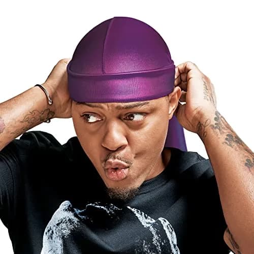 RED by Kiss Bow Wow X Power Wave Extreme Shine Silky Durag, Purple | Maximum Wave Compression thumbnail 1