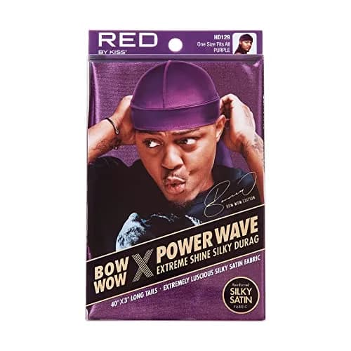 RED by Kiss Bow Wow X Power Wave Extreme Shine Silky Durag, Purple | Maximum Wave Compression thumbnail 3