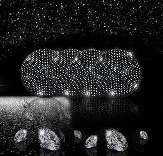 NBTEPEM 4pcs Bling Car Cup Holder Coaster 2.75 inch | Rhinestone Anti-Slip Shockproof Universal thumbnail 7
