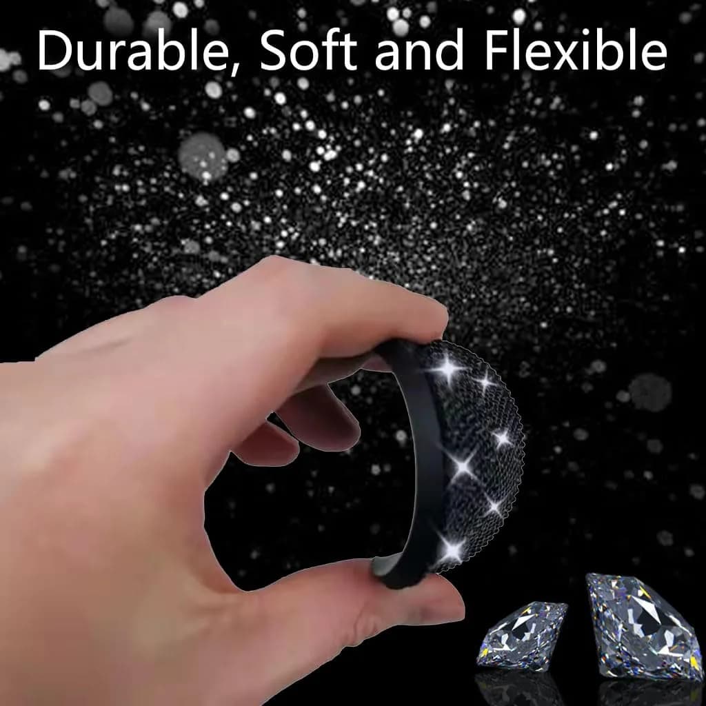 NBTEPEM Bling Black Car Cup Holder Coasters (4 pcs, 2.75 inch) | Sparkle & Protect Your Car Interior - view 4