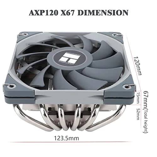 Thermalright AXP120-X67 Low Profile CPU Air Cooler 67mm Height | 6 Heat Pipes, 120mm PWM Fan, LGA 1700/AM4 Compatible thumbnail 6