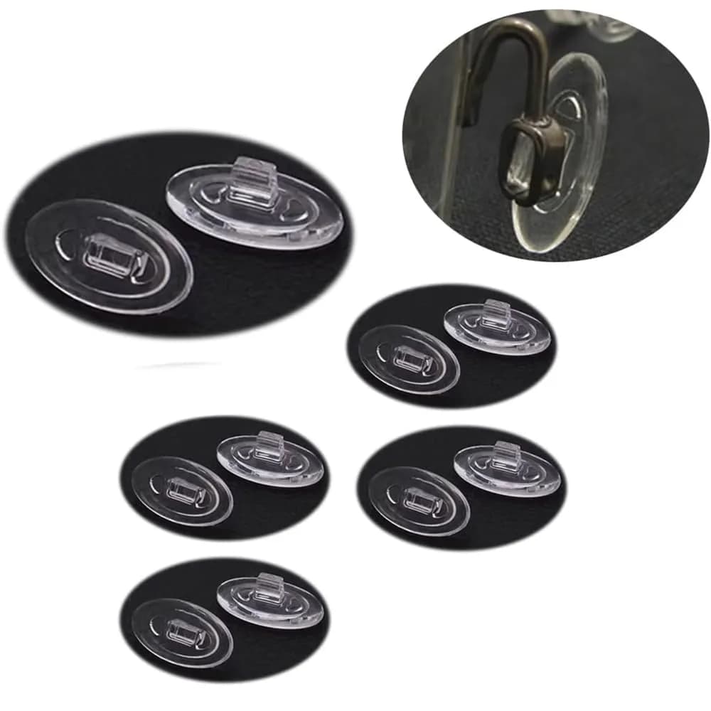 QYAJS Eyeglass Nose Pads 11mm Silicone Replacement for Oakley Glasses | Push-in, 5 Pairs — 13mm Glass Nose Pads