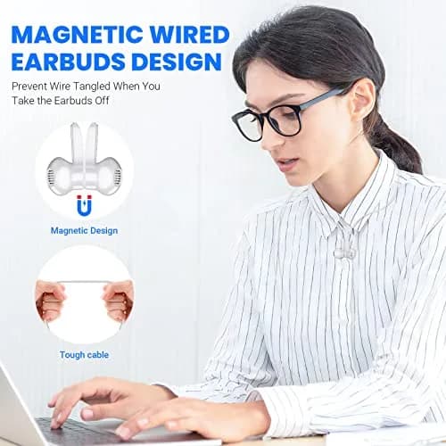 ASKUBSKU Wired Type C Headphones White | Noise Isolating, Deep Bass, Universal Compatibility thumbnail 4