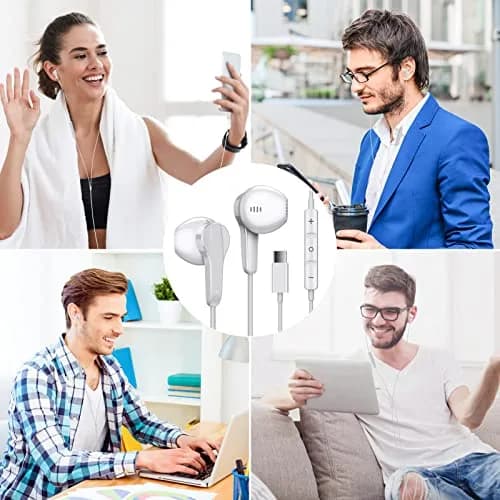 ASKUBSKU Wired Type C Headphones White | Noise Isolating, Deep Bass, Universal Compatibility thumbnail 7