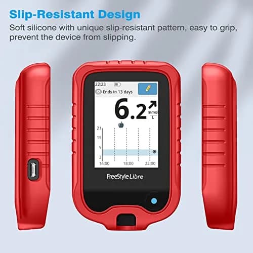 MEDMAX Silicone Case for Freestyle Libre 3 2 Reader | Red Protective Cover with Anti-Slip Grip thumbnail 6