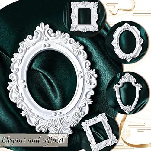 Yalikop White 5 Pcs Mini Vintage Resin Picture Frames Set | 4.92 x 4 Inches (12.5 x 10.2 cm) thumbnail 5