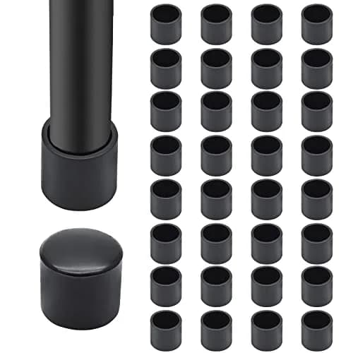 Auvotuis Black 32Pcs Furniture Floor Protector Tips for Legs <12mm | Protects Floors & Reduces Noise thumbnail 1