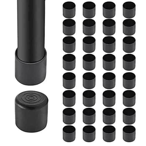 Auvotuis Black PVC Chair Leg Tips 25mm (1 Inch) | Pack of 32 Floor Protectors thumbnail 1