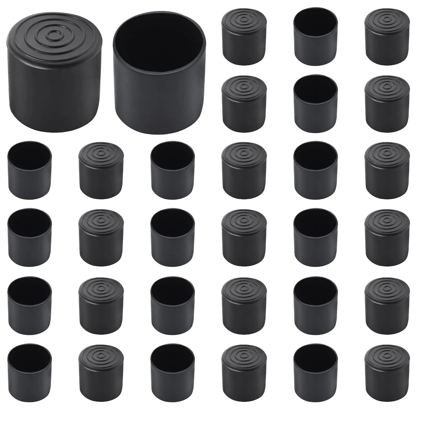 Auvotuis 32Pcs 1.26 Inch (32mm) Round PVC Chair Leg Tips | Protect Floors & Furniture - view 7