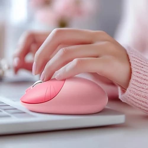 Lomiluskr Cute Cat Wireless Mouse Pink | Silent 2.4G Input Mouse for Girls & Kids thumbnail 9