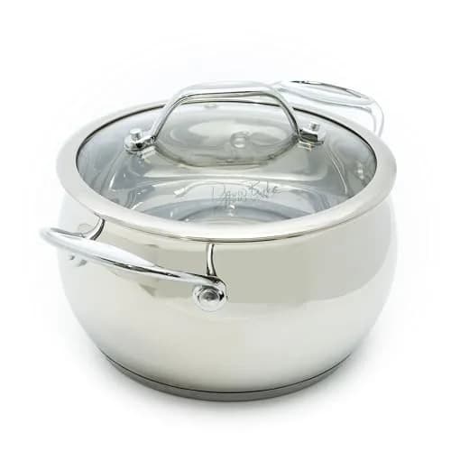 David Burke Splendor Stainless Steel Stock Pot 3.89 L (13.5 Quarts) with Glass Lid | Heavy Gauge Cookware for Soups & Stews thumbnail 1