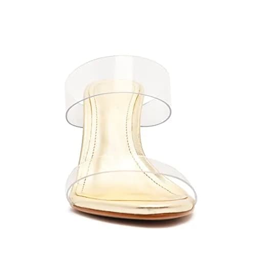 SCHUTZ Women's Ariella Strappy Sandals, Gold, 8 Medium US | Elegant Stiletto with Leather Upper thumbnail 6