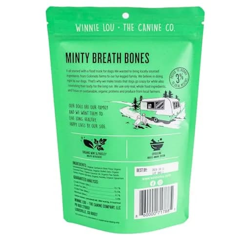 Winnie Lou The Canine Co. Mint Breath Bones 4 Oz | Organic Dog Treats for Fresh Breath thumbnail 6