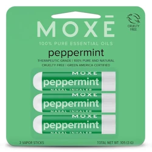 MOXE Peppermint Essential Oil Nasal Inhaler Stick, Cooling & Refreshing 3PK | Pure Peppermint Oil for Breathing & Mental Alertness thumbnail 1