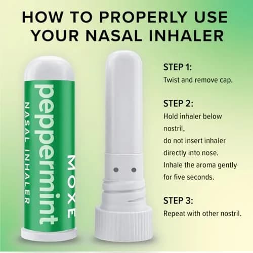 MOXE Peppermint Essential Oil Nasal Inhaler Stick, Cooling & Refreshing 3PK | Pure Peppermint Oil for Breathing & Mental Alertness thumbnail 6