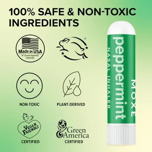 MOXE Peppermint Essential Oil Nasal Inhaler Stick, Cooling & Refreshing 3PK | Pure Peppermint Oil for Breathing & Mental Alertness thumbnail 7