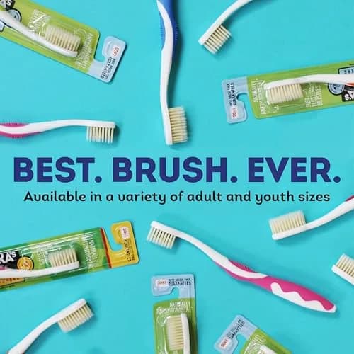 MOUTHWATCHERS Soft Flossing Manual Toothbrush for Kids & Teens, 2-Pack Pink | Gentle Dual-Layered Bristles thumbnail 3