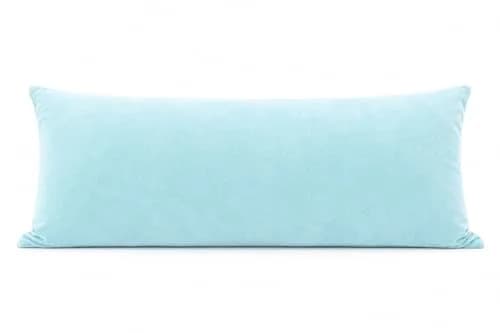 EVOLIVE Micromink Body Pillow Cover 21"x54" | Plush Faux Fur & Velvet Feel (Light Blue) thumbnail 1