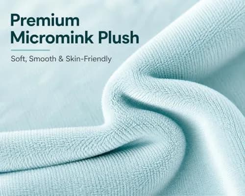 EVOLIVE Micromink Body Pillow Cover 21"x54" | Plush Faux Fur & Velvet Feel (Light Blue) thumbnail 5