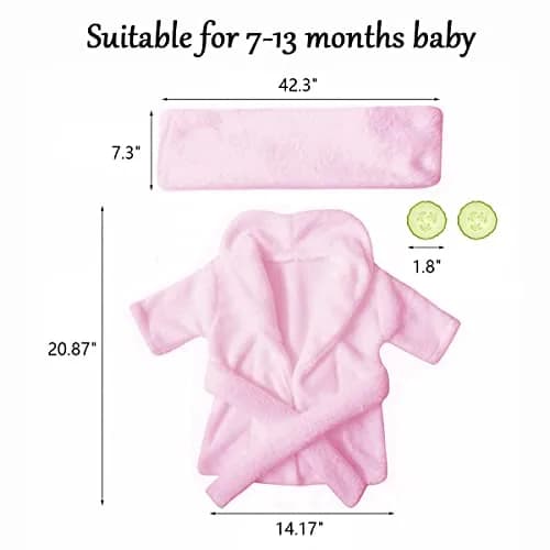 M&G House Newborn Photography Props Baby Bathrobe Set Pnk 6-13 Months | Soft Cotton, Cute & Fashion thumbnail 4