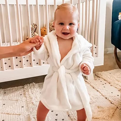 M&G House Newborn Photography Props Baby Bathrobe Set White 6-13 Months | Soft Cotton Crochet thumbnail 5