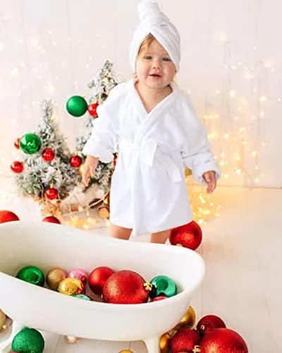 M&G House Newborn Photography Props Baby Bathrobe Set White 6-13 Months | Soft Cotton Crochet thumbnail 9