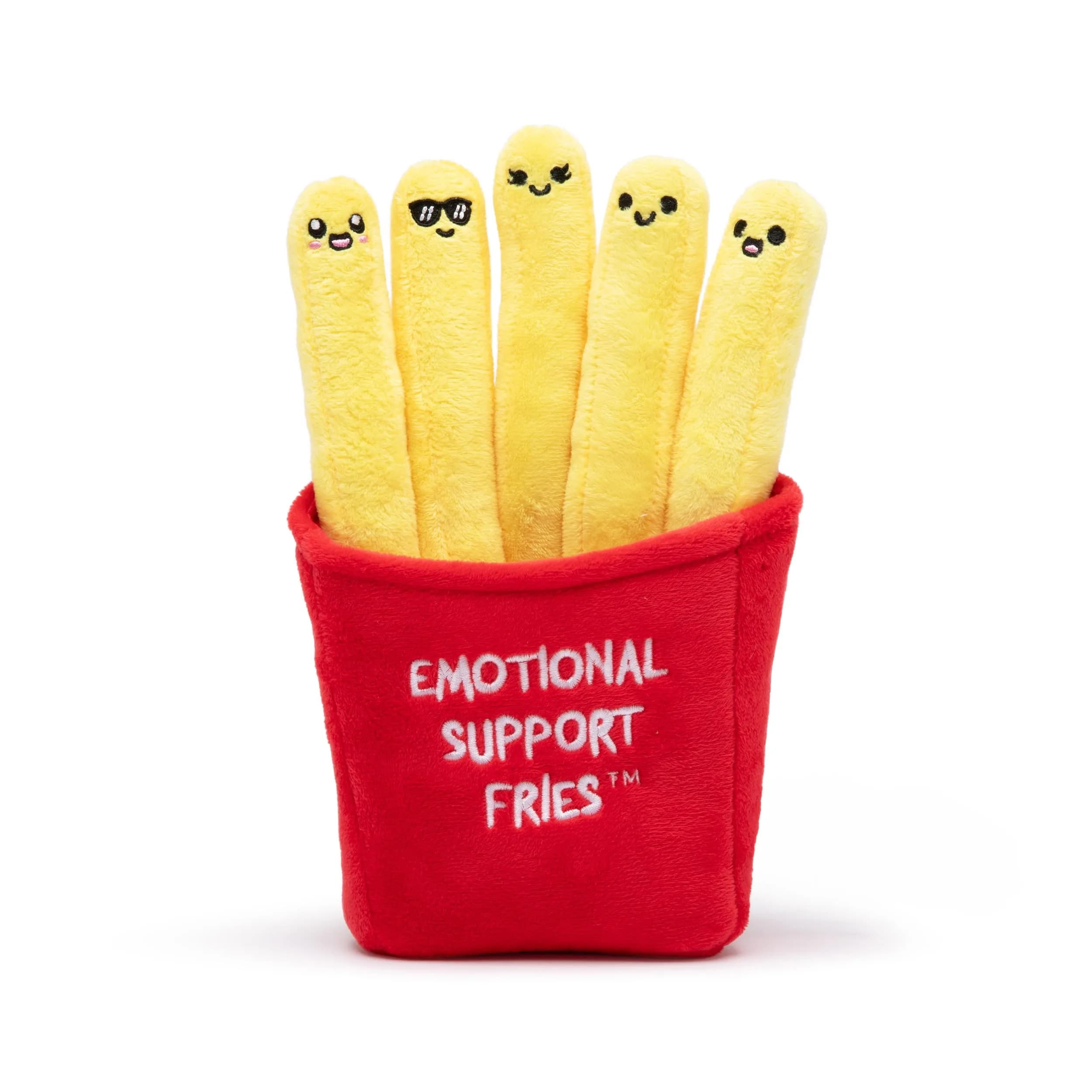 WHAT DO YOU MEME? Emotional Support Fries Plush Toy Set with Basket (5 Fries, 1 Basket) | USA Imported Comfort Gifts - main product image