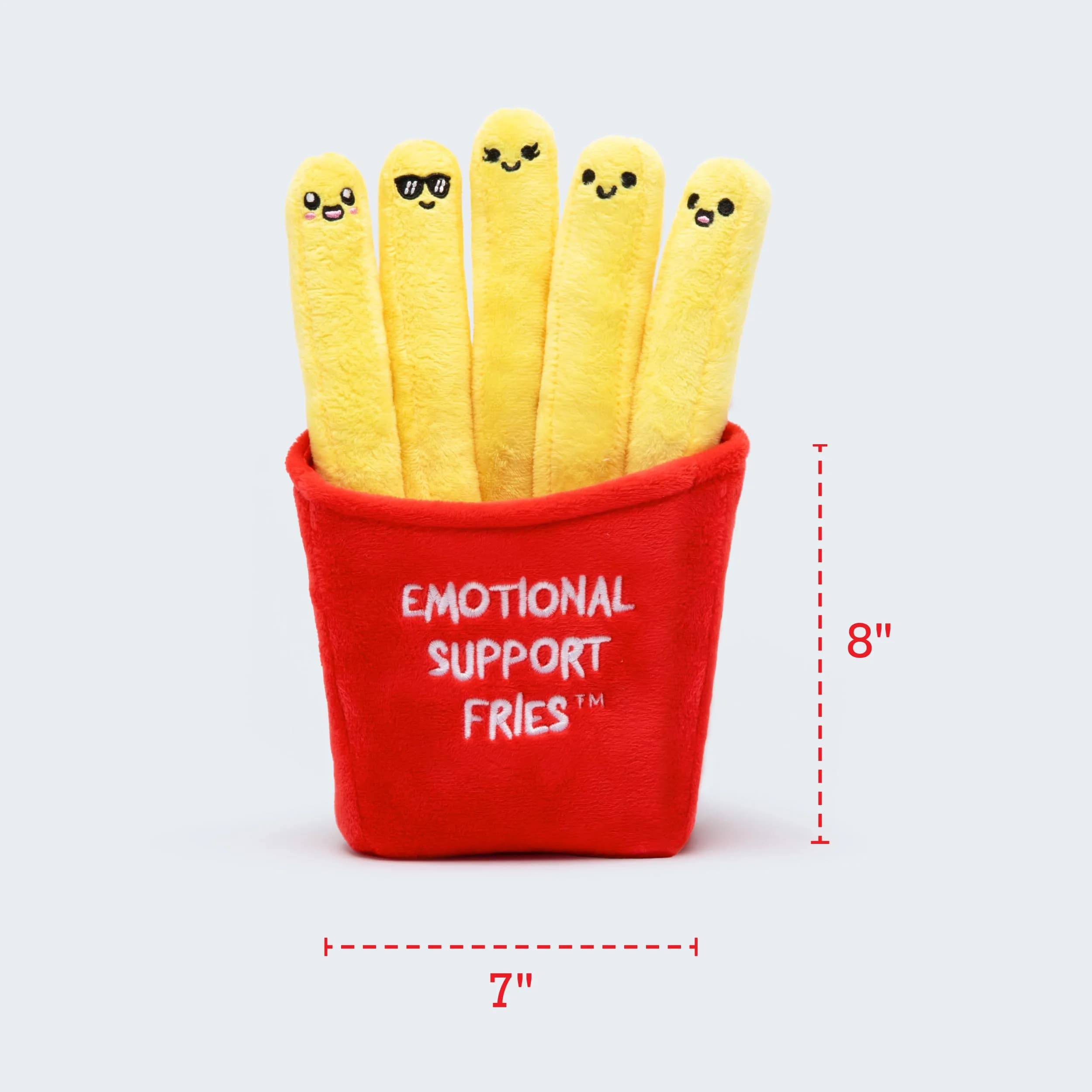 WHAT DO YOU MEME? Emotional Support Fries Plush Toy Set with Basket (5 Fries, 1 Basket) | USA Imported Comfort Gifts - view 3