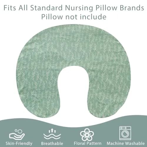 HNHUAMING Green Sage Nursing Pillow Cover | Hypoallergenic, Zippered, Fits 22.5 x 18 inch Pillows thumbnail 5