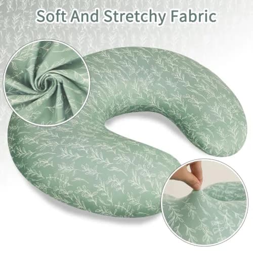 HNHUAMING Green Sage Nursing Pillow Cover | Hypoallergenic, Zippered, Fits 22.5 x 18 inch Pillows thumbnail 3