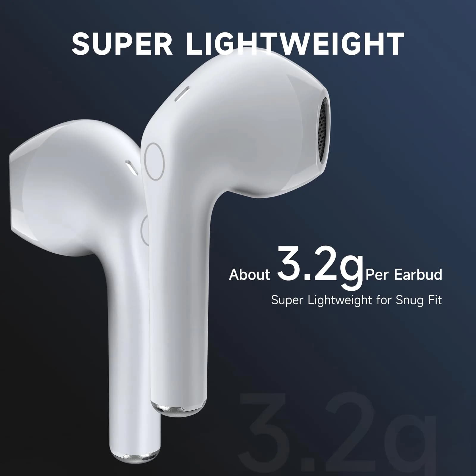 1 Hora Wireless Earbuds Bluetooth 5.3 Headphones (White) | True Wireless Stereo Earbuds with 10m Range - view 6