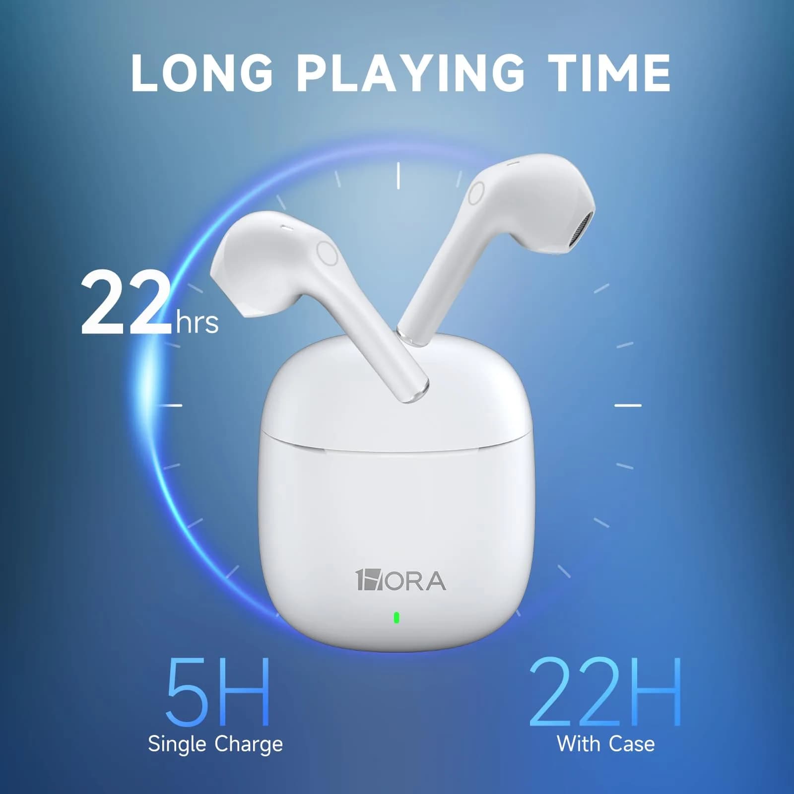 1 Hora Wireless Earbuds Bluetooth 5.3 Headphones (White) | True Wireless Stereo Earbuds with 10m Range - view 2