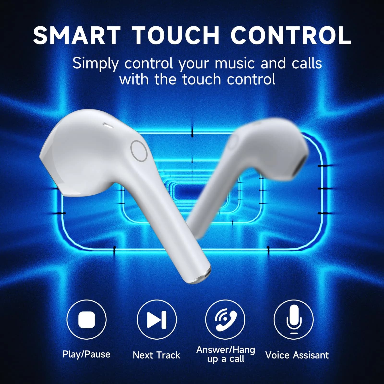 1 Hora Wireless Earbuds Bluetooth 5.3 Headphones (White) | True Wireless Stereo Earbuds with 10m Range - view 3
