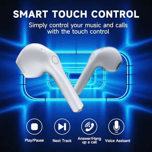 1 Hora Wireless Earbuds Bluetooth 5.3 Headphones (White) | True Wireless Stereo Earbuds with 10m Range thumbnail 3