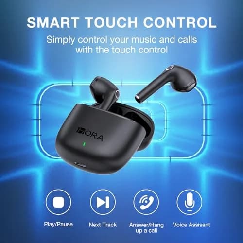 1 Hora Wireless Earbuds Black | Bluetooth 5.3, 22 Hours Playtime, Clear Calls, Deep Bass thumbnail 6