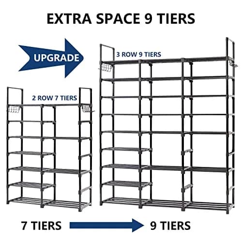 Mavivegue 9-Tier Metal Shoe Rack | Holds 50-55 Pairs, Modular & Durable (70-120 chars) thumbnail 8